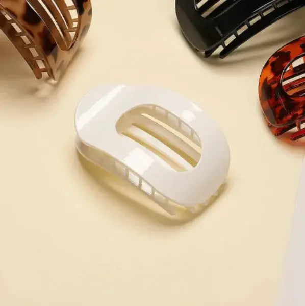 Fashion Oval Hair Claw Clip for Women New Design Leopard Matte Curved Flat Styling Barrettes Acrylic Lying Down Hair Accessories by All Mart Bristol Ltd