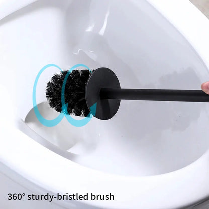 Stainless Steel Bathroom Toilet Brush Holder Accessories Black Toilet Brush Wall Mounted WC Cleaner Brush Cleaning Tools by All Mart Bristol Ltd