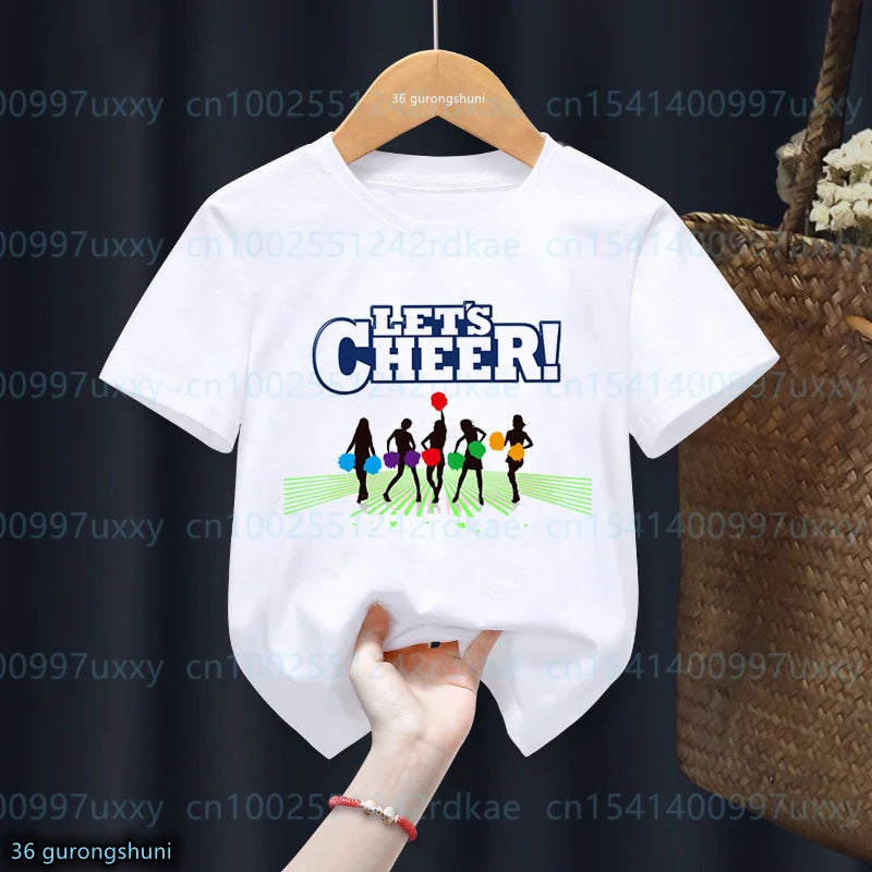 kawaii Girls T-Shirts Cheerleader Girls Sports Gymnastics Enthusiast Tshirts Fashion kids Clothing Tshirt girls clothes 2 to15 by All Mart Bristol Ltd