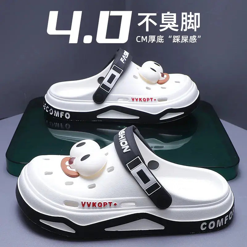 Mens Trendy Cave Shoes Summer Outer Wear Cartoon Fashion Home Home Couple Non-slip Cave Sandals Beach Baotou Slippers Mens by All Mart Bristol Ltd