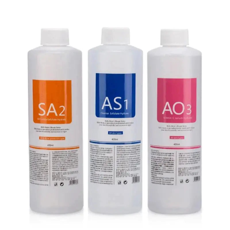 Facial Skincare Face Serum AS1 SA2 AO3 Aqua Peel Solution For Facial Machine Skin Deep Cleaning 400ml Kit of 3 Serums by All Mart Bristol Ltd
