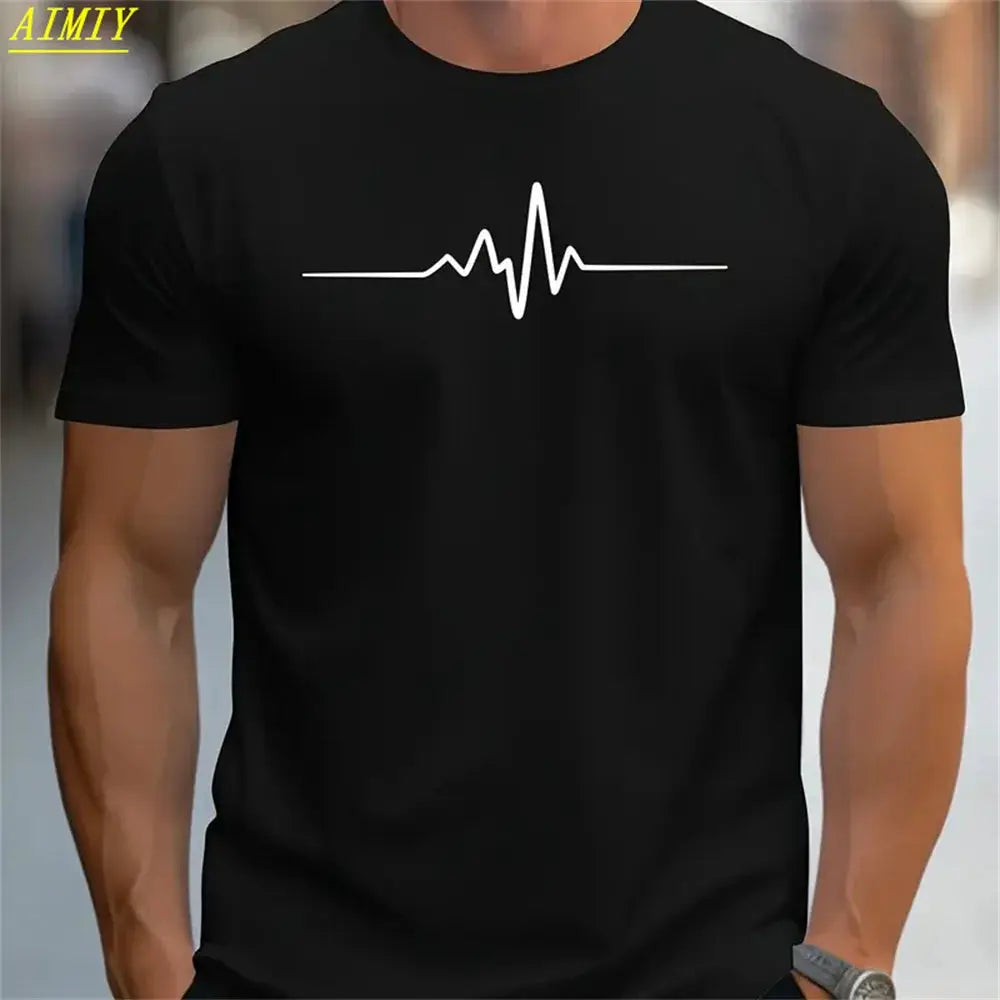 Summer Men's T-shirt Top Casual Loose Fit Oversized T-shirt PARI Letter Pattern Printed Round Neck Short Sleeved Homme Vêtement by All Mart Bristol Ltd