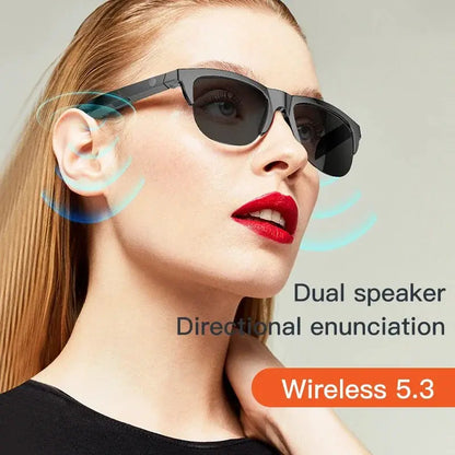 New Smart Bluetooth V5.3 Sunglasses Glasses Call Outdoor Sports Headphones HIFI Black Technology Anti-touch UV For Men And Women by All Mart Bristol Ltd