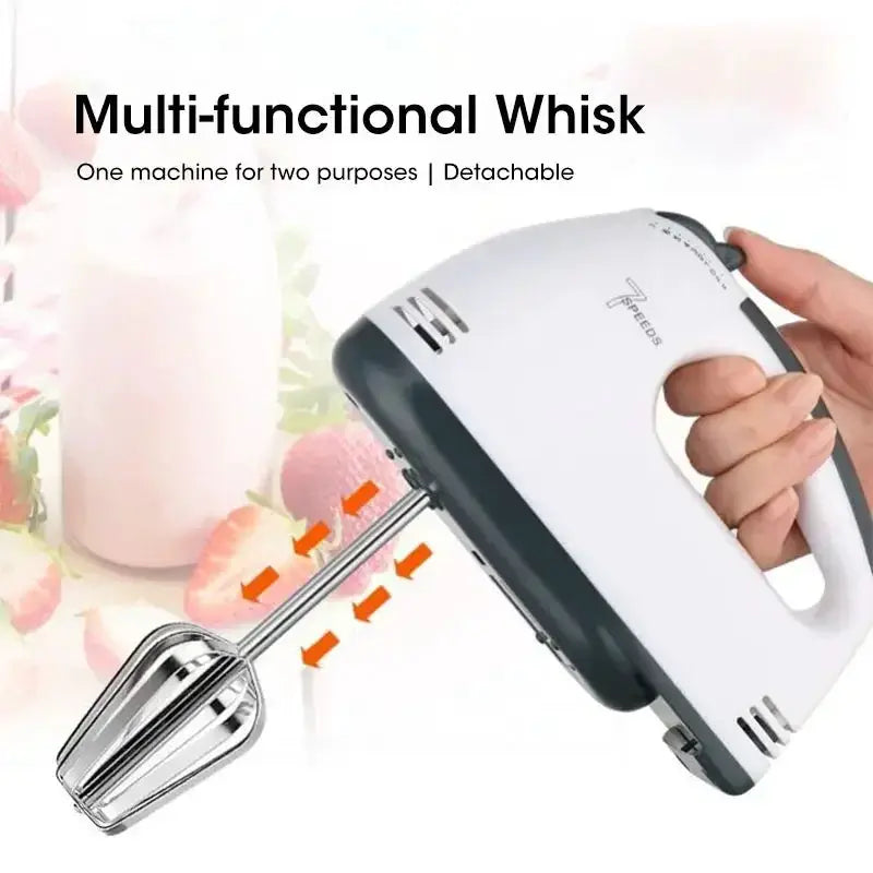 Handheld Electric Egg Beater, Household Automatic Mixer, Handheld Food Cake Bread Baking Dough Mixer, 7-speed Cream Blender by All Mart Bristol Ltd