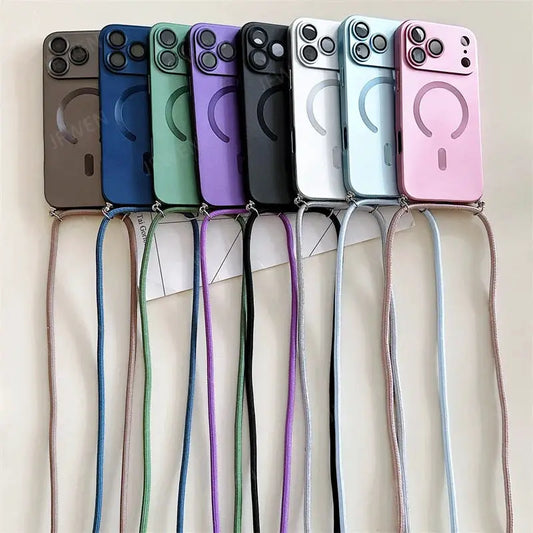 Crossbody Lanyard Magnetic Case For iPhone 17 Air 16 16E 15 14 13 12 11 Pro Max Plus For Magsafe Camera Protection Soft Cover by All Mart Bristol Ltd