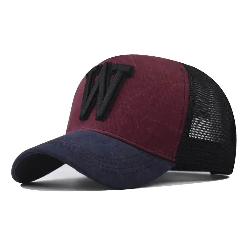 Fashion New Women Men Mesh Baseball Cap Male Lady Breathable W Embroidery Snapback Hats Unisex Trucker Hats Cap For Women Men by All Mart Bristol Ltd