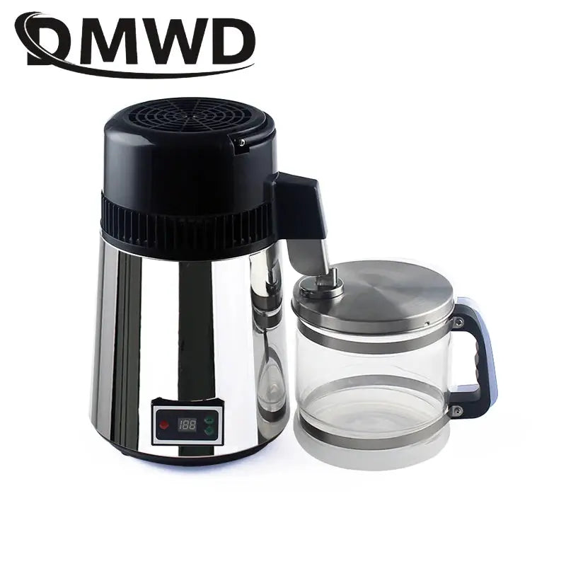 DMWD Pure Water Distiller 4L Dental Distilled Water Machine Filter Stainless Steel Electric Distillation Purifier Jug 110V 220V by All Mart Bristol Ltd