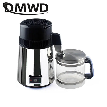 DMWD Pure Water Distiller 4L Dental Distilled Water Machine Filter Stainless Steel Electric Distillation Purifier Jug 110V 220V by All Mart Bristol Ltd