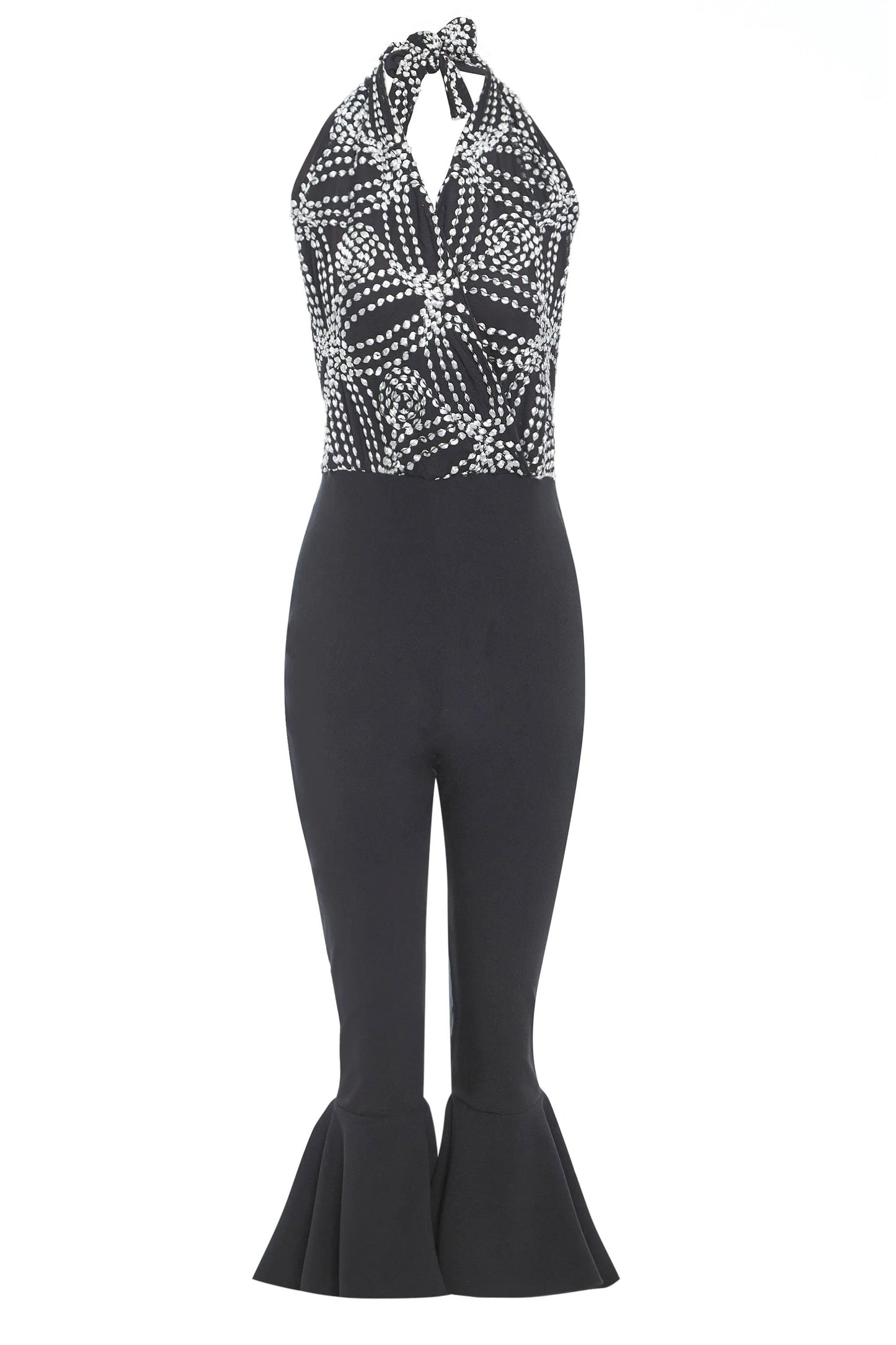 Black Backless Jumpsuit by Sarvin