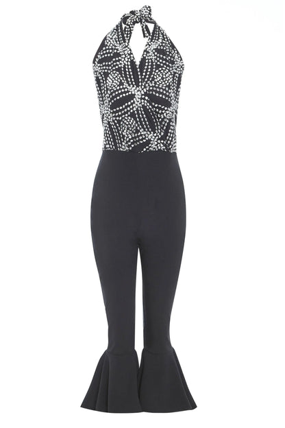 Black Backless Jumpsuit by Sarvin