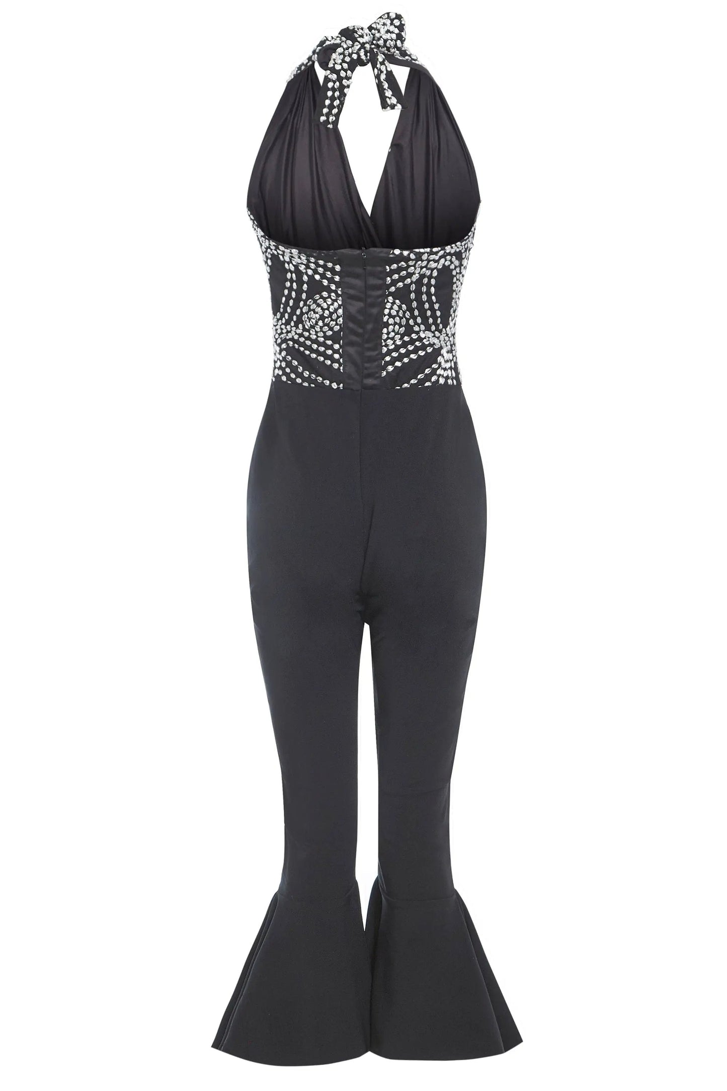 Black Backless Jumpsuit by Sarvin
