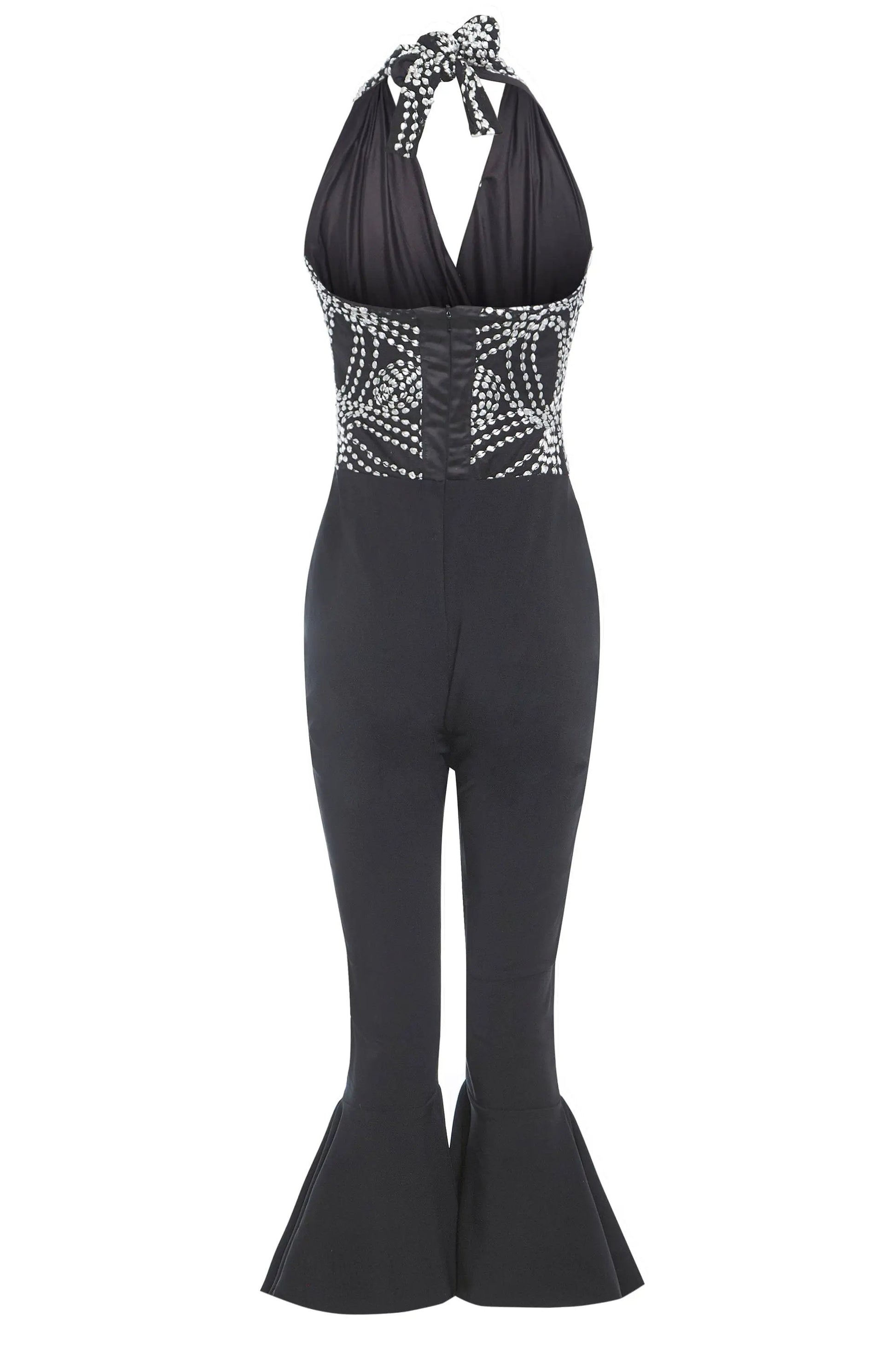 Black Backless Jumpsuit by Sarvin