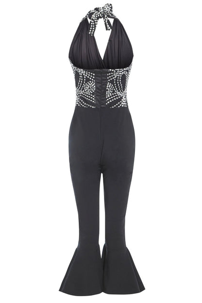 Black Backless Jumpsuit by Sarvin