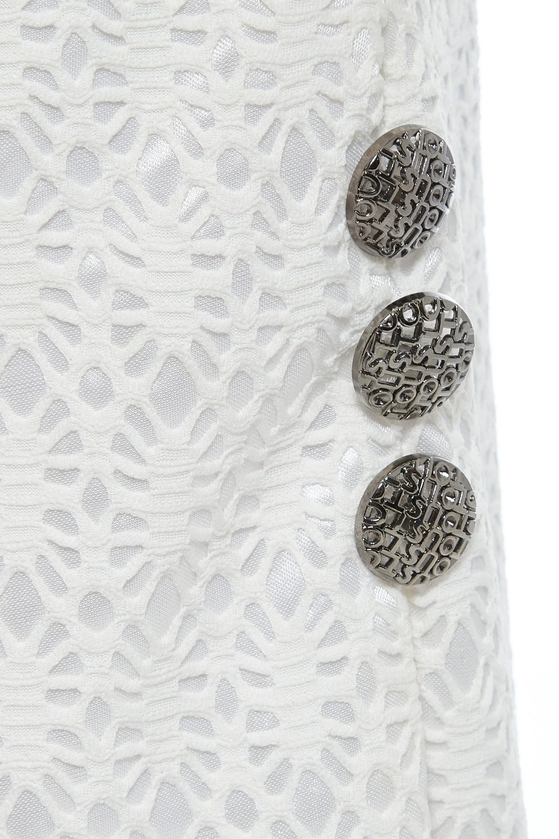 White Bodycon Lace Skirt by Sarvin