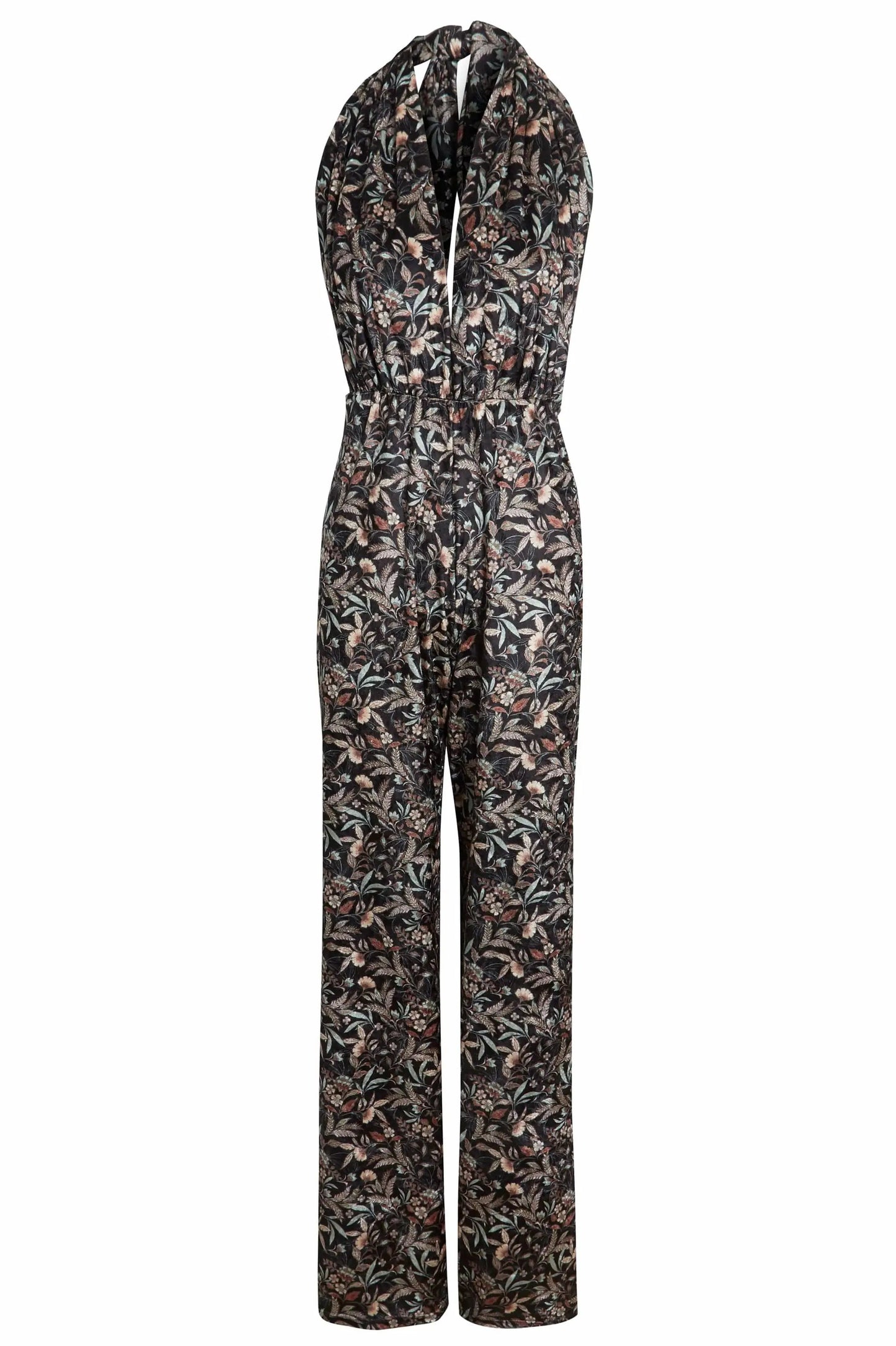 Floral Velvet Backless Jumpsuit by Sarvin