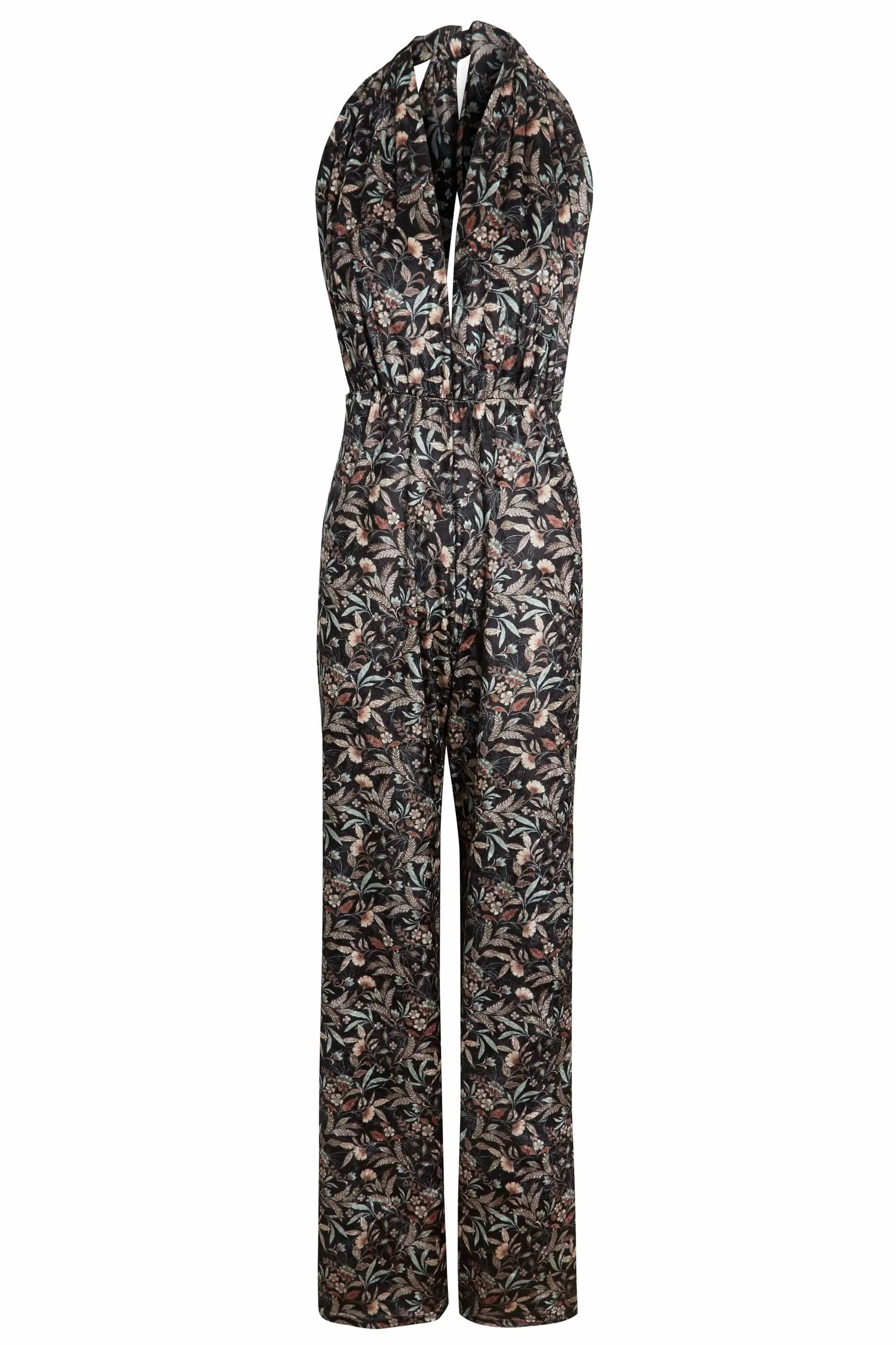 Floral Velvet Backless Jumpsuit by Sarvin