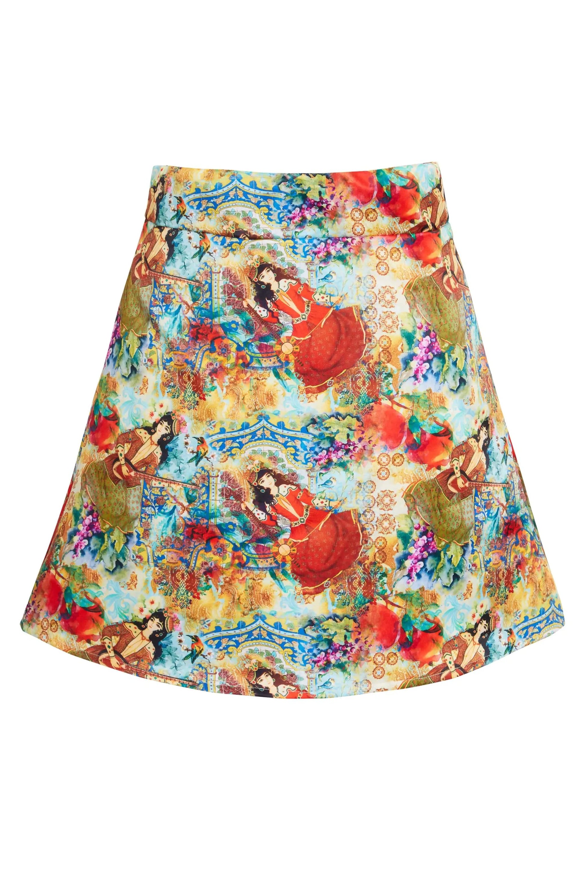 Persian Printed Mini Skirt by Sarvin