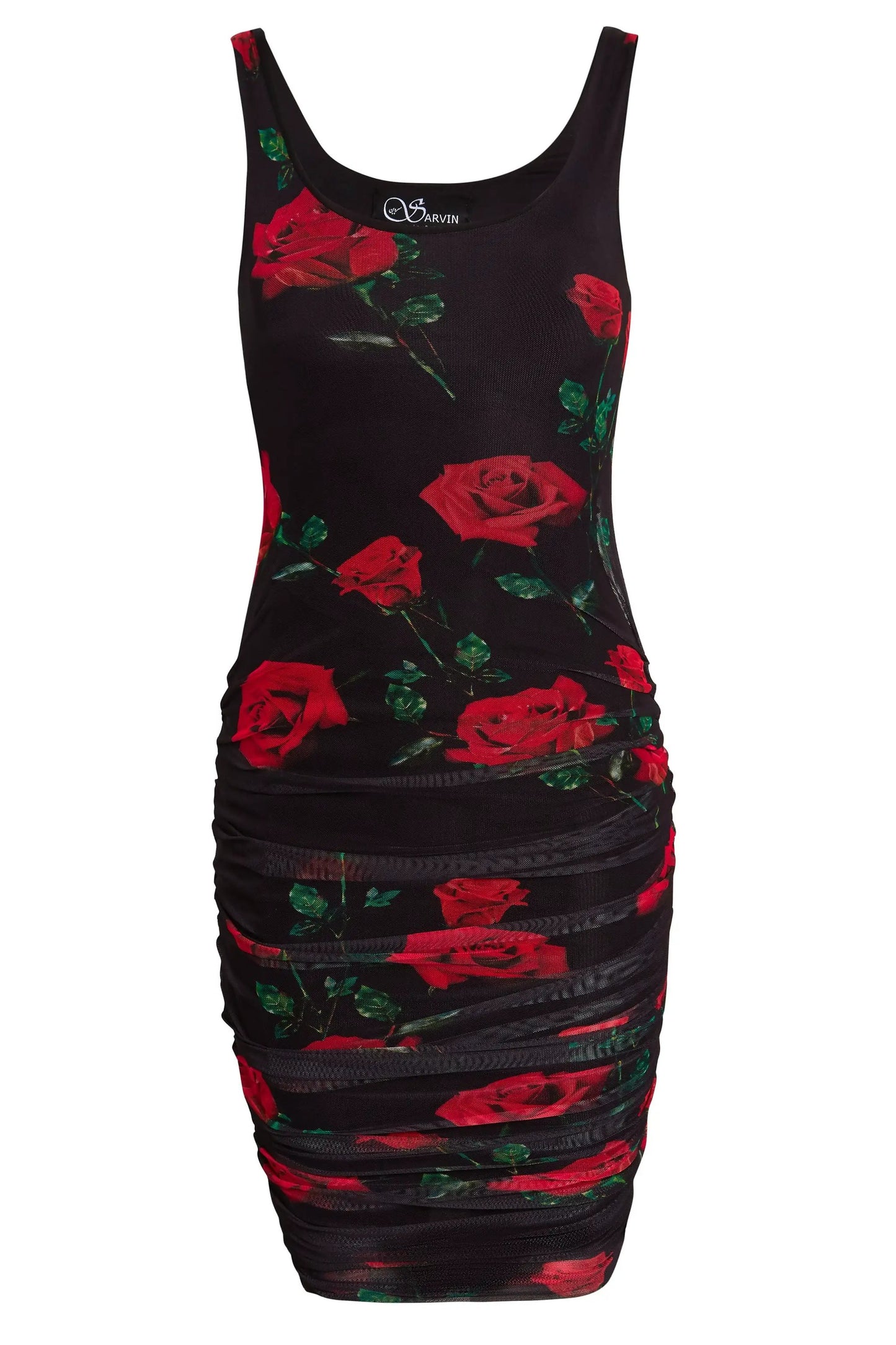 Ruched Bodycon Mini Dress by Sarvin