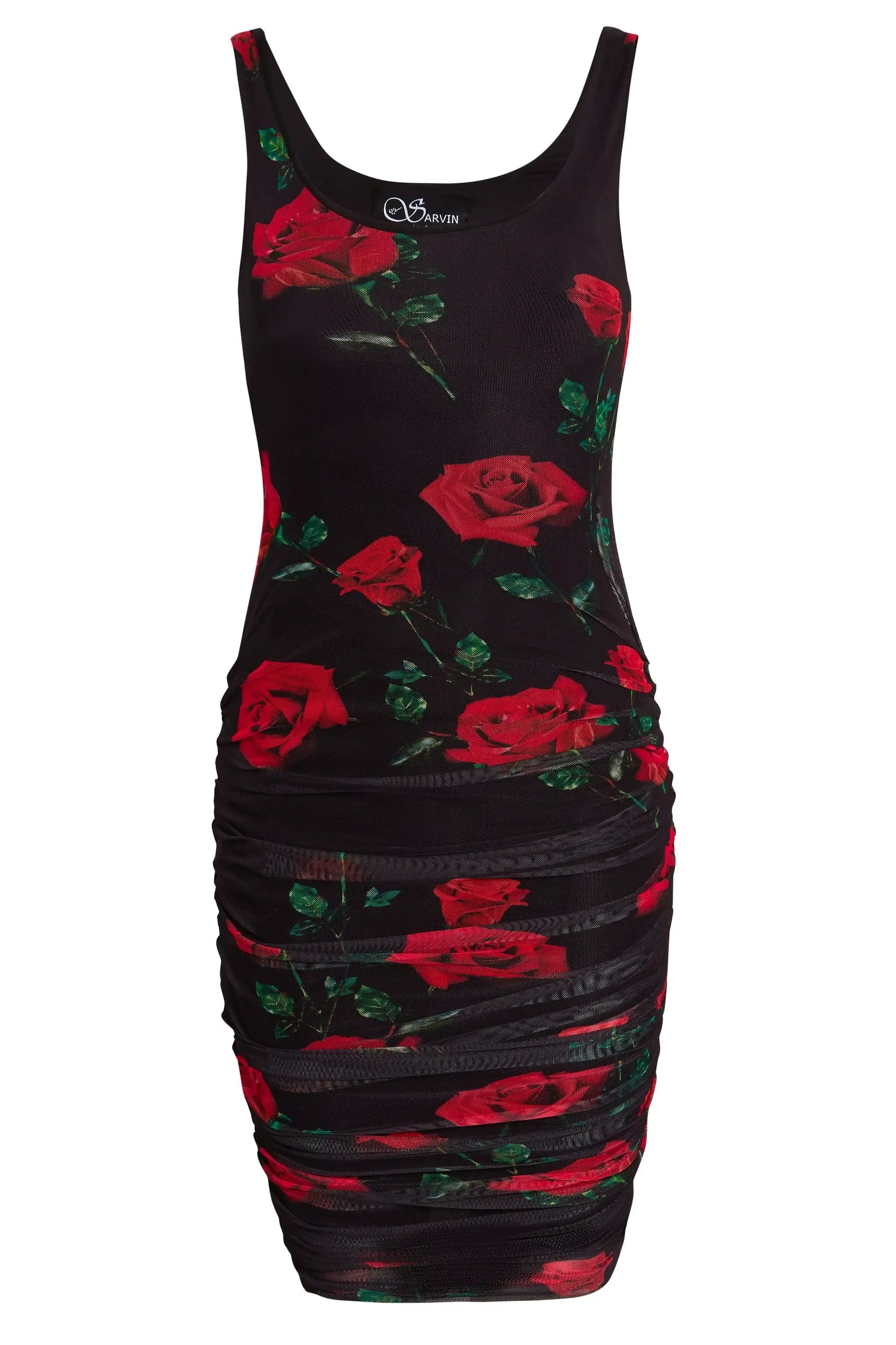 Ruched Bodycon Mini Dress by Sarvin