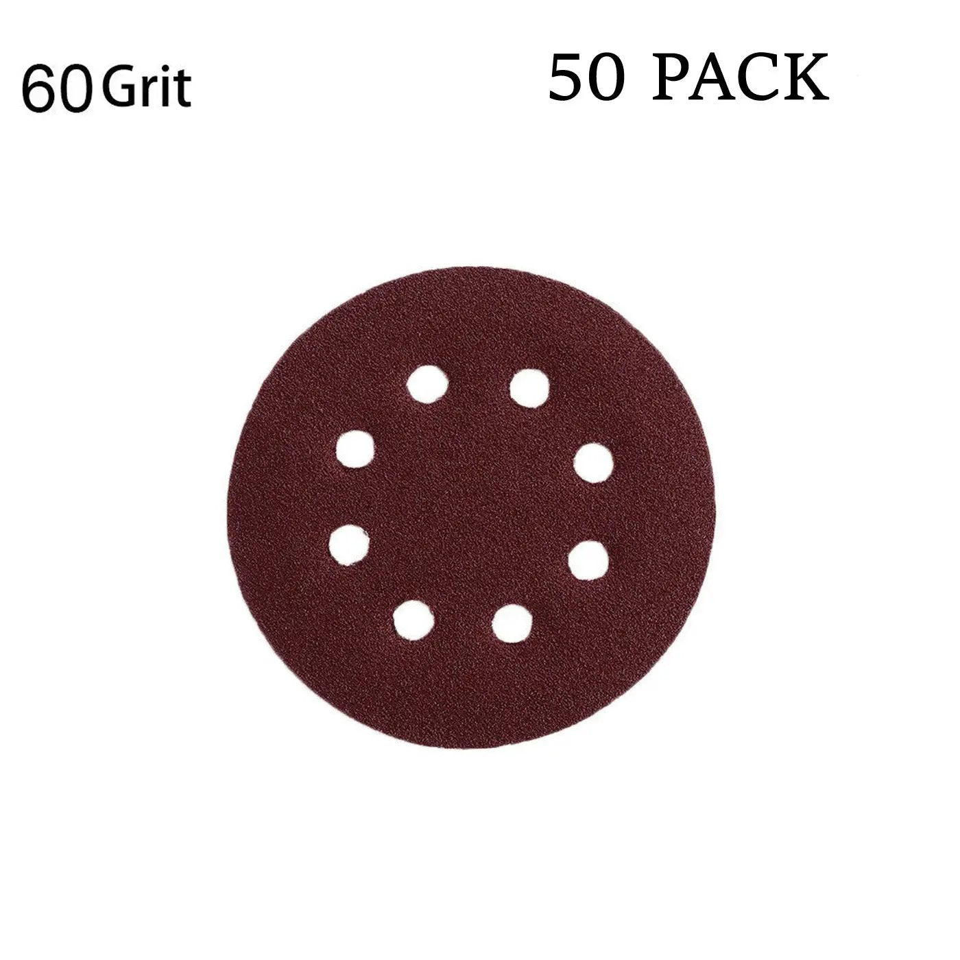 125mm 5 inch 8 Hole Sanding Discs 60 Grit Paper Sanding Disc ~2351 by LEDSone