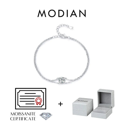 MODIAN 1CT D Color Moissanite Bracelet 925 Sterling Silver Delicate Double Layer Bracelets For Bridal Wedding Fine Jewelry Gifts by All Mart Bristol Ltd