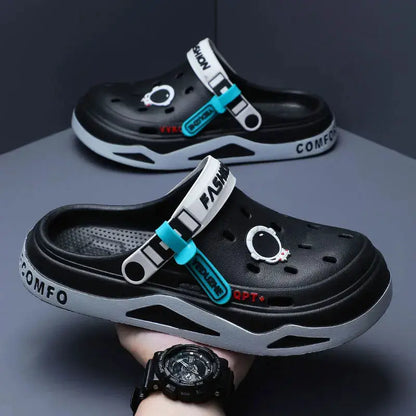 Mens Trendy Cave Shoes Summer Outer Wear Cartoon Fashion Home Home Couple Non-slip Cave Sandals Beach Baotou Slippers Mens by All Mart Bristol Ltd