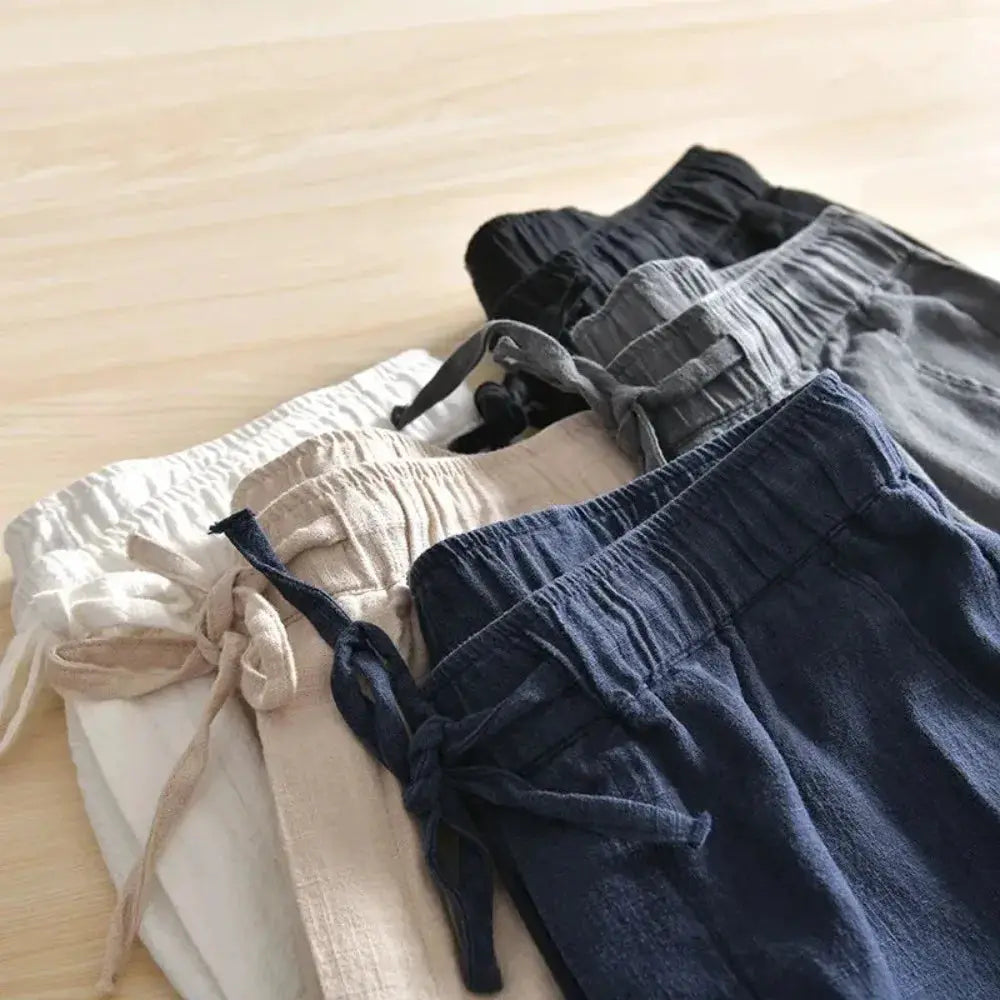Men's Casual Pants Baggy Streetwear Men Joggers Cotton Linen Sports Trousers Long Straight Pants for Men by All Mart Bristol Ltd