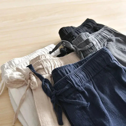 Men's Casual Pants Baggy Streetwear Men Joggers Cotton Linen Sports Trousers Long Straight Pants for Men by All Mart Bristol Ltd