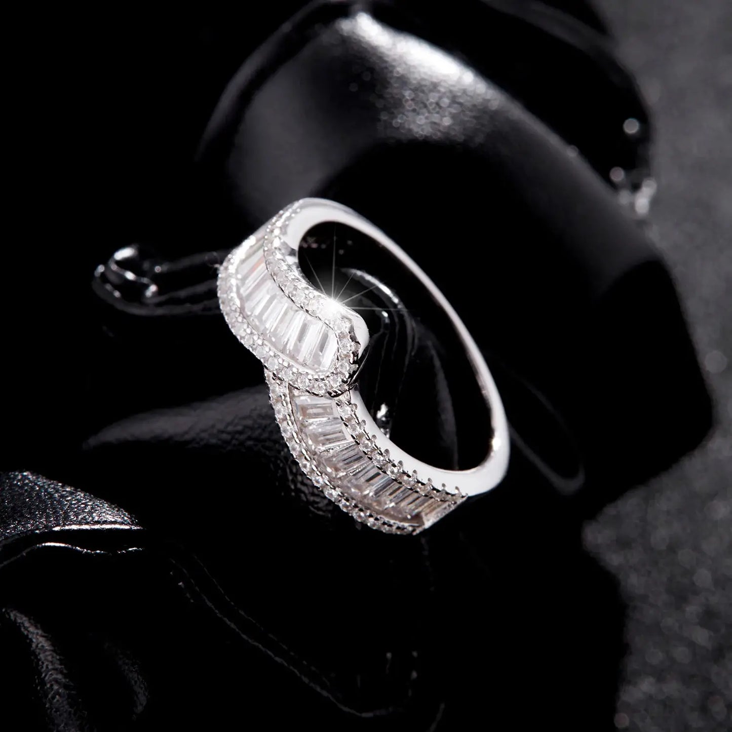 MODIAN 925 Sterling Silver Sparkling Arrow Pave Setting CZ Eternity Band Rings For Women Wedding Engagement Statement Jewelry by All Mart Bristol Ltd