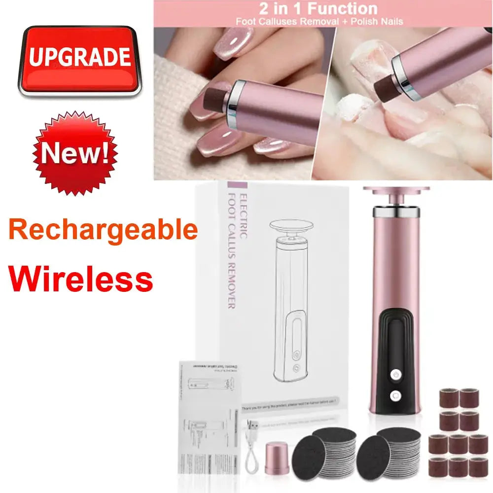 Electric Foot Callus Remover Foot Care File Heels Dead Skin Pedicure Tool Electronic Foot Grinder and Replacement Sandpaper by All Mart Bristol Ltd