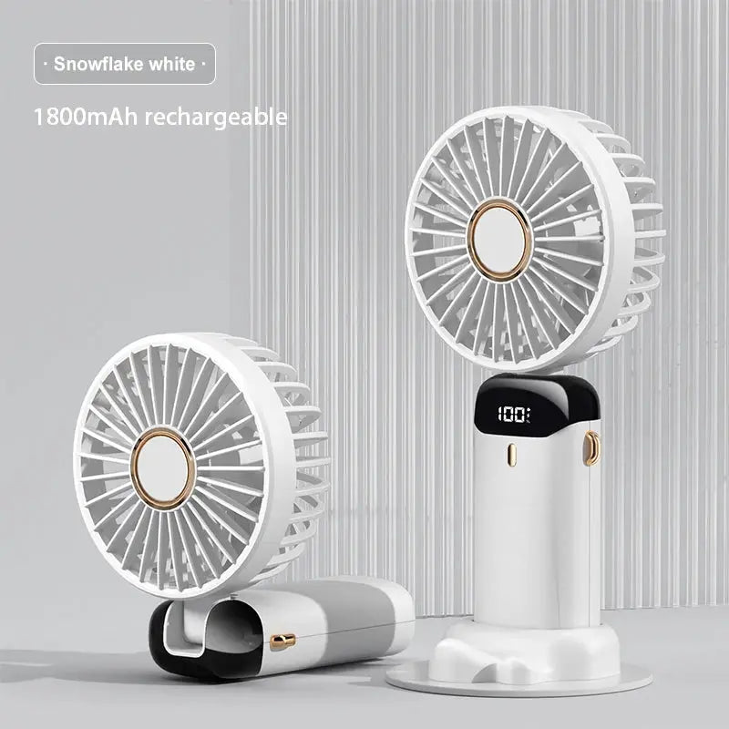 2024 New 1800mAh Portable Fan Rechargeable 90° Foldable Fan Mini Air Conditioner Small Fan Air Cooler with LED Digital Display by All Mart Bristol Ltd