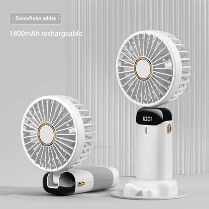 2024 New 1800mAh Portable Fan Rechargeable 90° Foldable Fan Mini Air Conditioner Small Fan Air Cooler with LED Digital Display by All Mart Bristol Ltd