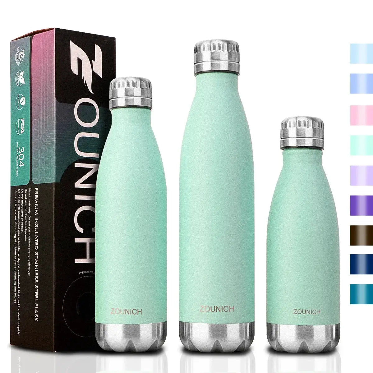 ZOUNICH 500ml Double-Wall Insulated Vacuum Flask Stainless Steel Water Bottle for Sport Water Bottles Portable Thermos Bottle by All Mart Bristol Ltd