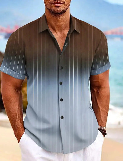 Men's Shirt Gradient Graphic Turndown colorful Outdoor Street Short Sleeves Print Clothing Apparel Fashion Designer Casual by All Mart Bristol Ltd