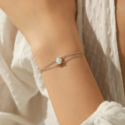 MODIAN 1CT D Color Moissanite Bracelet 925 Sterling Silver Delicate Double Layer Bracelets For Bridal Wedding Fine Jewelry Gifts by All Mart Bristol Ltd