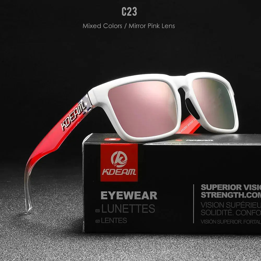 KDEAM 2022 Square Men's Polarized Sunglasses Outdoors Lifestyle Coating Sun Glasses New Matching Colors With Box by All Mart Bristol Ltd