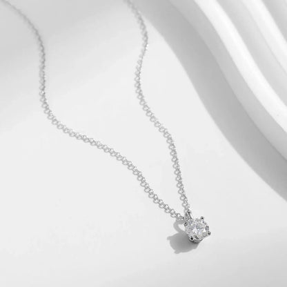 MODIAN 1CT Prong Setting Moissanite Necklace D color VVS1 Lab Diamond Pendant For Women 925 Sterling Silver Wedding Jewelry by All Mart Bristol Ltd