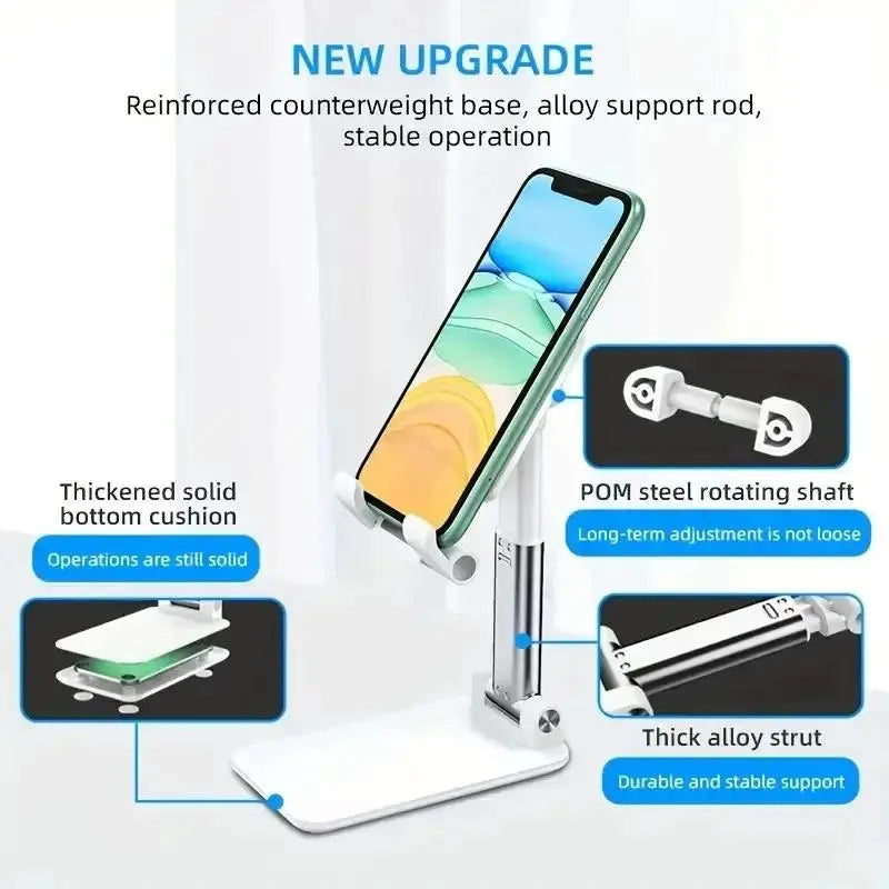 Foldable Desk Mobile Phone Holder Stand For IPhone IPad Xiaomi Adjustable Desktop Tablet Holder Universal Table Cell Phone Stand by All Mart Bristol Ltd