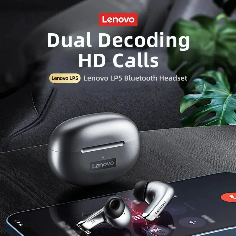 Choice Lenovo LP5 Wireless Bluetooth Earbuds HiFi Music Earphones Headphones Sports Waterproof Headset With Mic Earbuds Business by All Mart Bristol Ltd