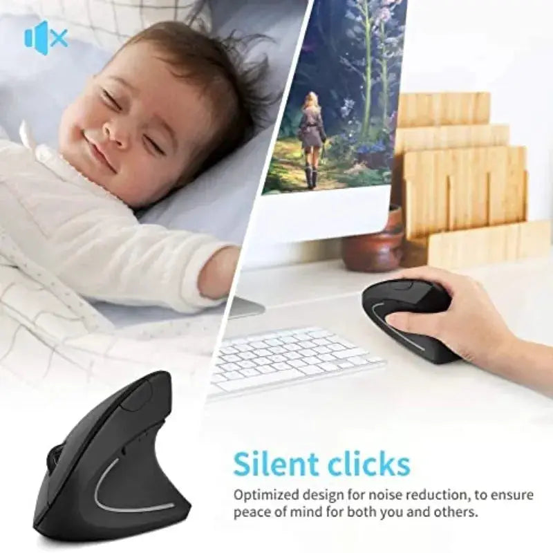 3 Levels DPI for Laptop, PC, Computer, Desktop, Notebook, Specially for Right-handers Wireless Vertical Mouse by All Mart Bristol Ltd