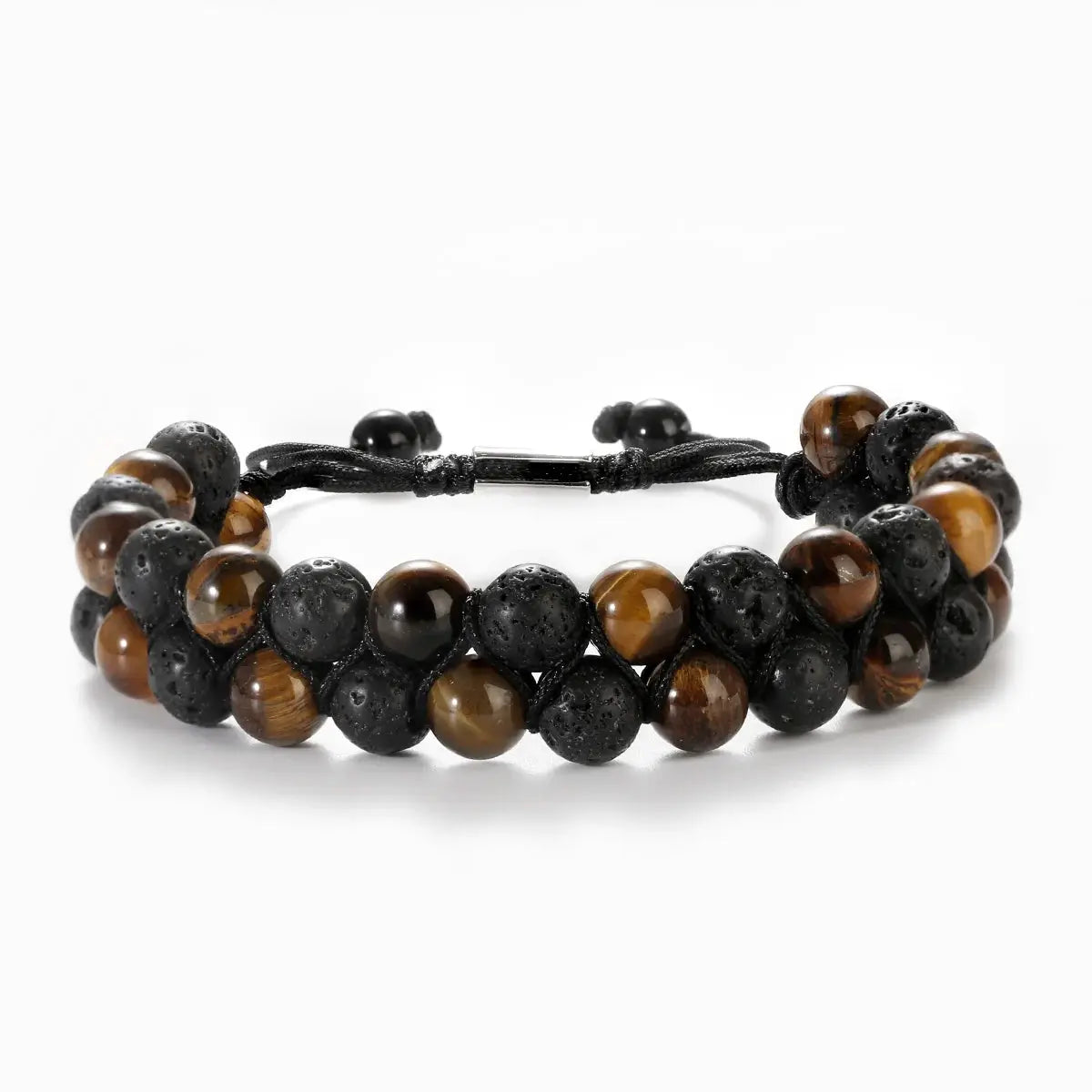 Fashion Men Bracelets Hematite Tiger Eye Double Layer Row Bracelets Pulsera Hombre Magnetic Health Protection Healing Bracelets by All Mart Bristol Ltd