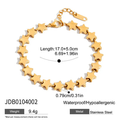 Uworld Minimalist Classic 18K Gold Color Plated Stainless Steel White Rhinestone Paper Clip Hollow Bracelet Stackable Geometric by All Mart Bristol Ltd
