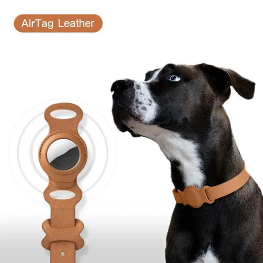 Original Airtag Case Leather Dog Cat Traction Collar For Apple Airtags Location Tracker Pet Anti-lost Device AirTag Accessories by All Mart Bristol Ltd