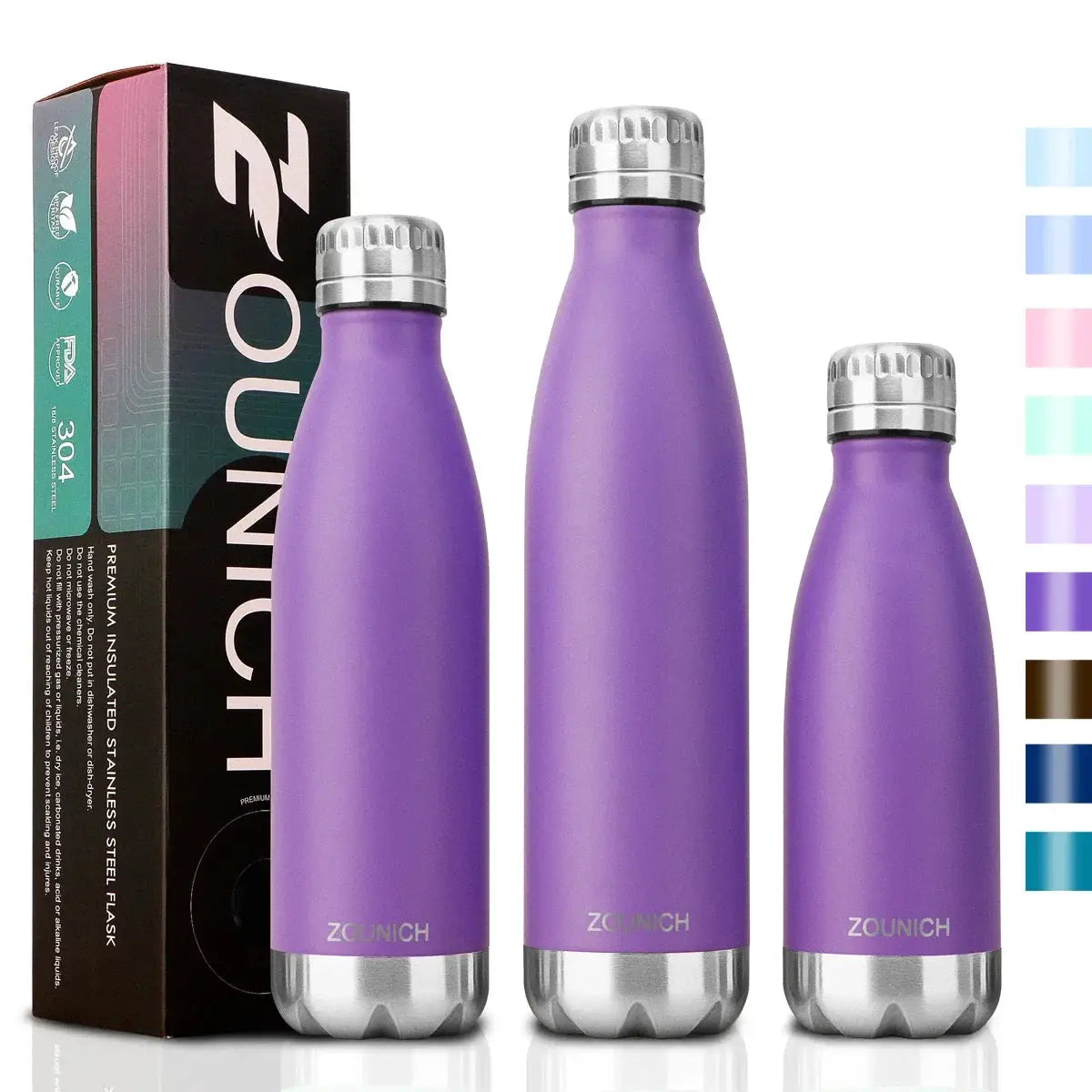 ZOUNICH 500ml Double-Wall Insulated Vacuum Flask Stainless Steel Water Bottle for Sport Water Bottles Portable Thermos Bottle by All Mart Bristol Ltd