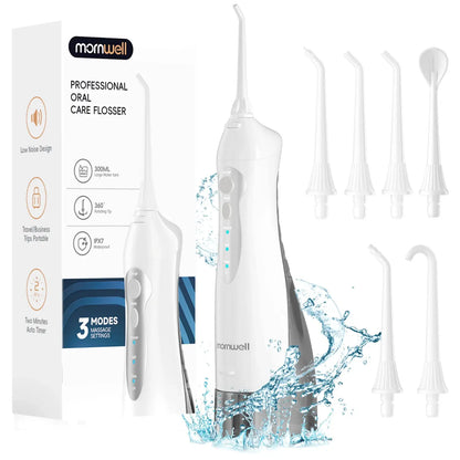 D52 Portable Cordless Water Flosser USB Rechargeable Water Jet Floss Tooth Pick 4 Jet Tip 300ml 3 Modes Teeth Clean for Travel by All Mart Bristol Ltd