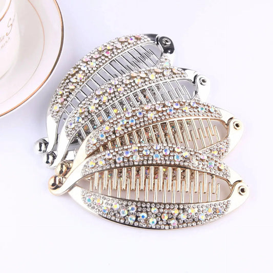 Rhinestone Hair Clip Fish Shape Vintage Hair Clips for Women Girls Clincher Combs Tool for Curly Fishtail Hair Clips Accessories by All Mart Bristol Ltd