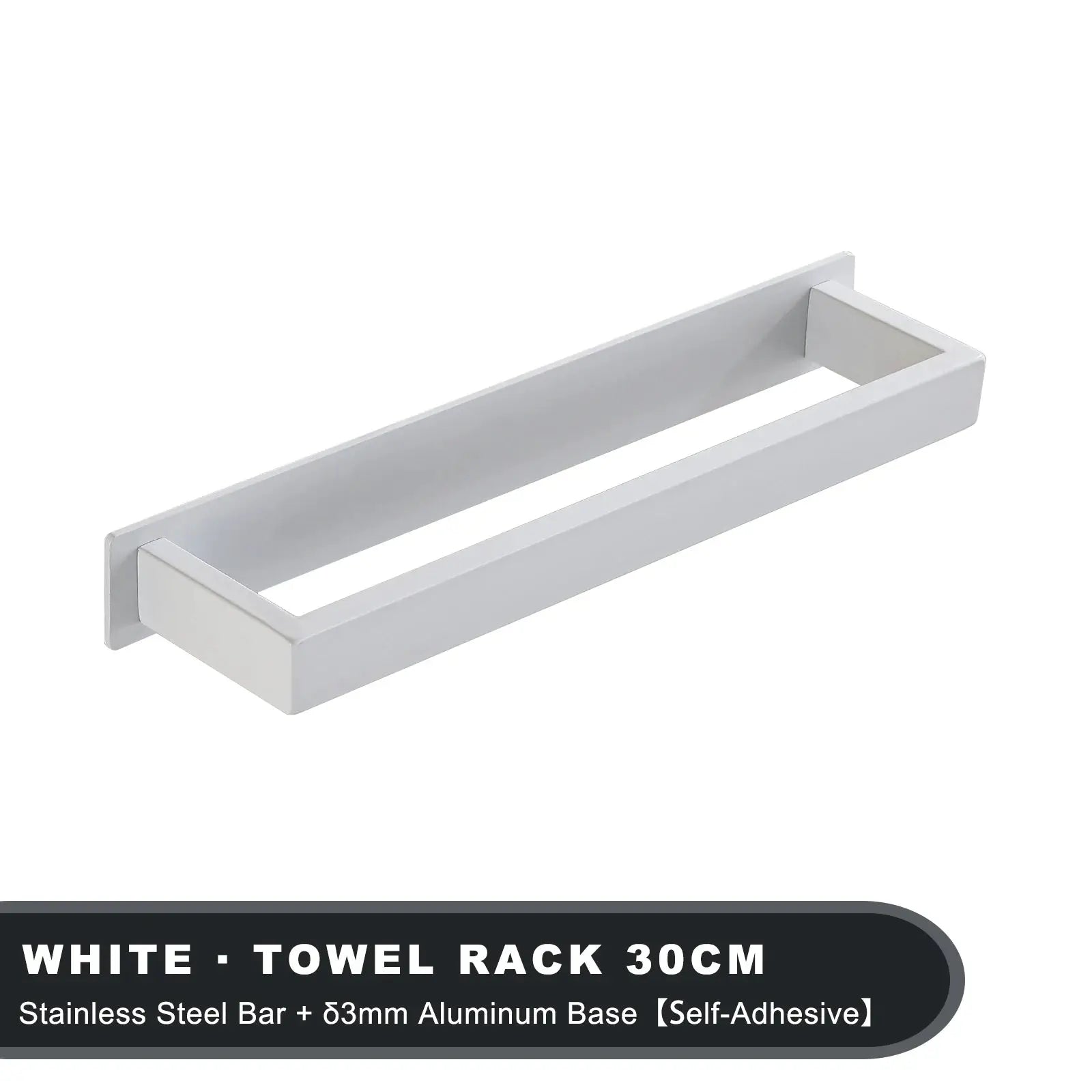 Black Stainless Steel Towel Holder No Drill Wall Shower Towel Shelf Kitchen Towel Hanger Rail Bathroom Towel Rack Self Adhesive by All Mart Bristol Ltd
