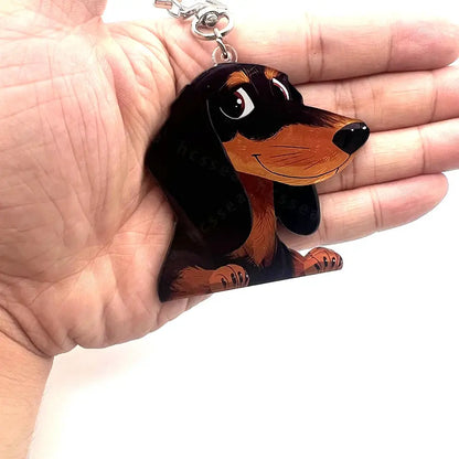 1pcs Cute Sausage Dog Acrylic Men's&Women's Keychain by All Mart Bristol Ltd