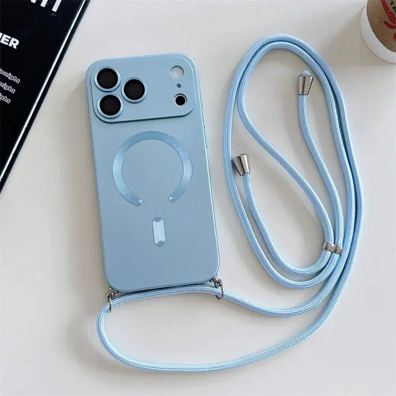 Crossbody Lanyard Magnetic Case For iPhone 17 Air 16 16E 15 14 13 12 11 Pro Max Plus For Magsafe Camera Protection Soft Cover by All Mart Bristol Ltd
