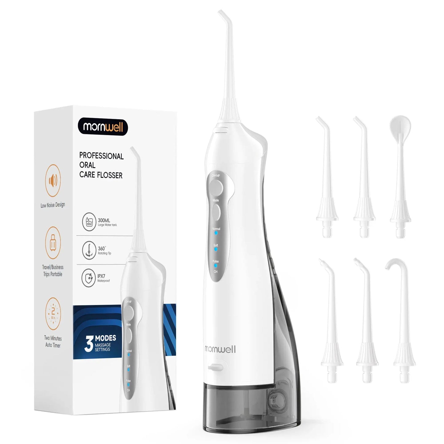 D52 Portable Cordless Water Flosser USB Rechargeable Water Jet Floss Tooth Pick 4 Jet Tip 300ml 3 Modes Teeth Clean for Travel by All Mart Bristol Ltd
